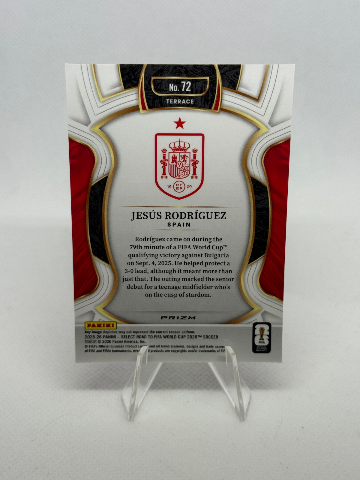 2025/2026 Panini Select Road to FIFA World Cup Jesus Rodriguez RC Pink Ice
