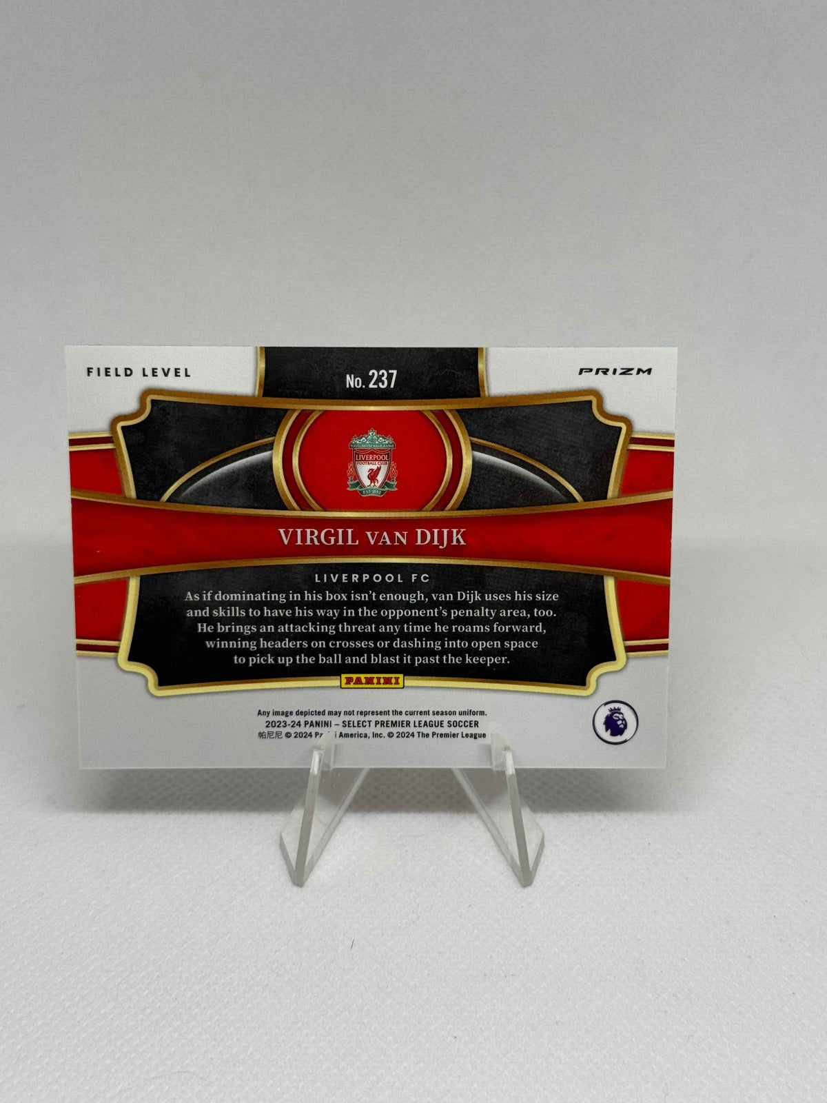 2023/2024 Panini Select Premier League Virgil Van Dijk Pink Ice Parallel