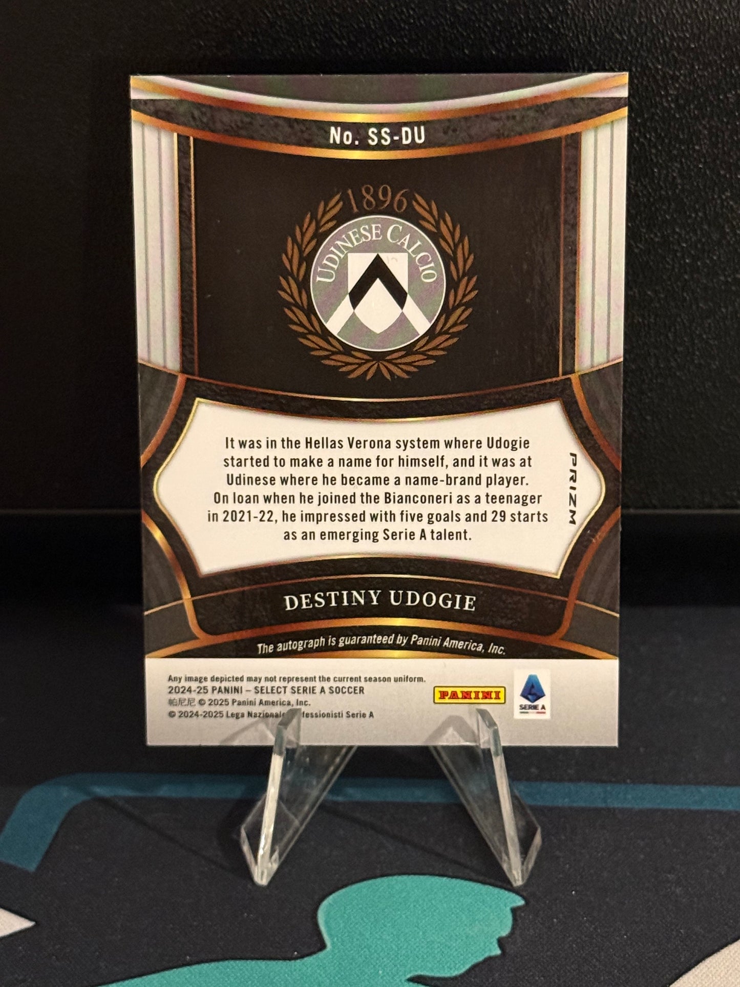 2024/2025 Panini Select Serie A Destiny Udogie Autograph Silver Parallel