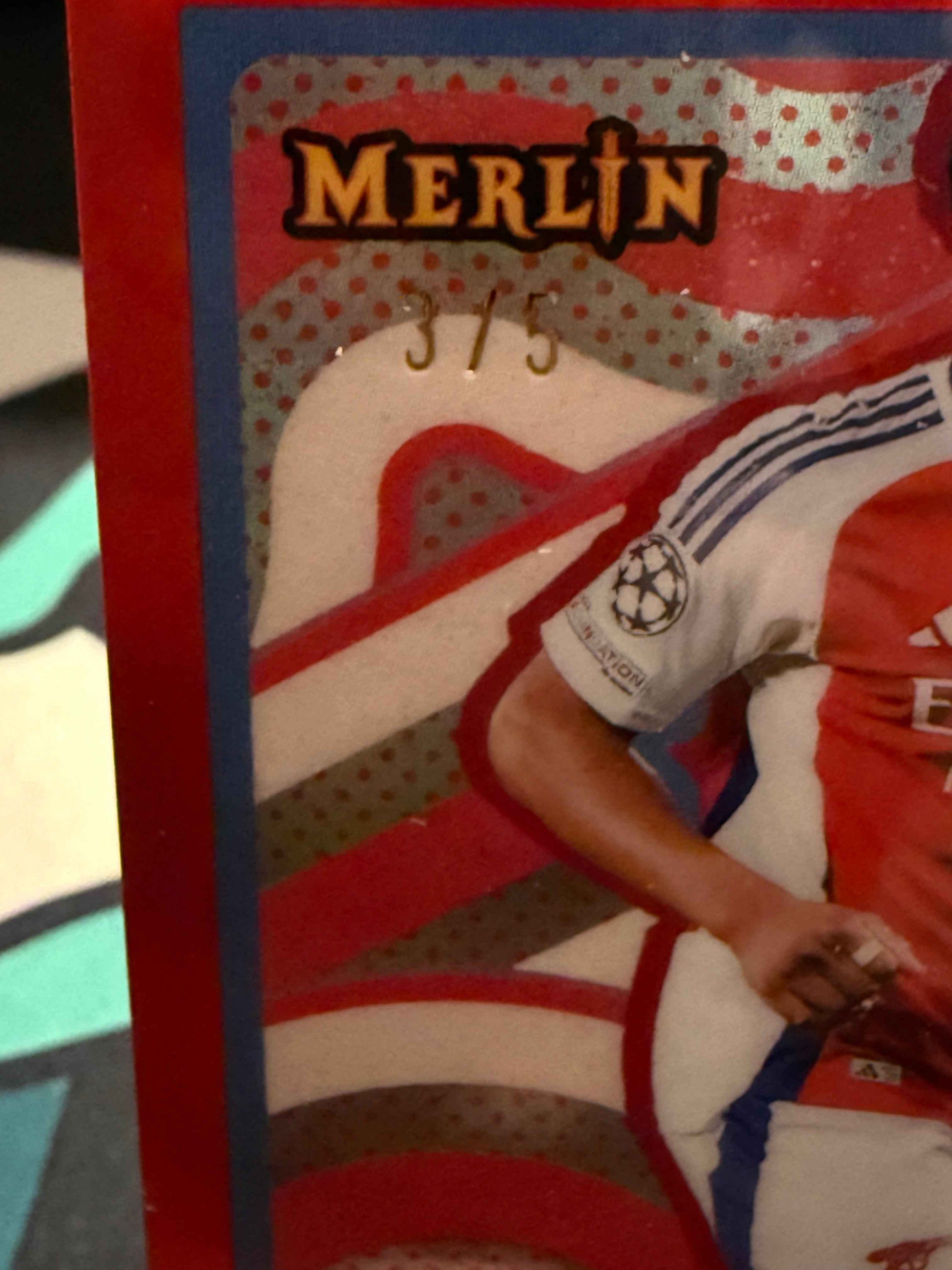 2024/2025 Topps Merlin UCC Myles Lewis-Skelly RC Merlin‘s Chosen Ones Red Parallel /5