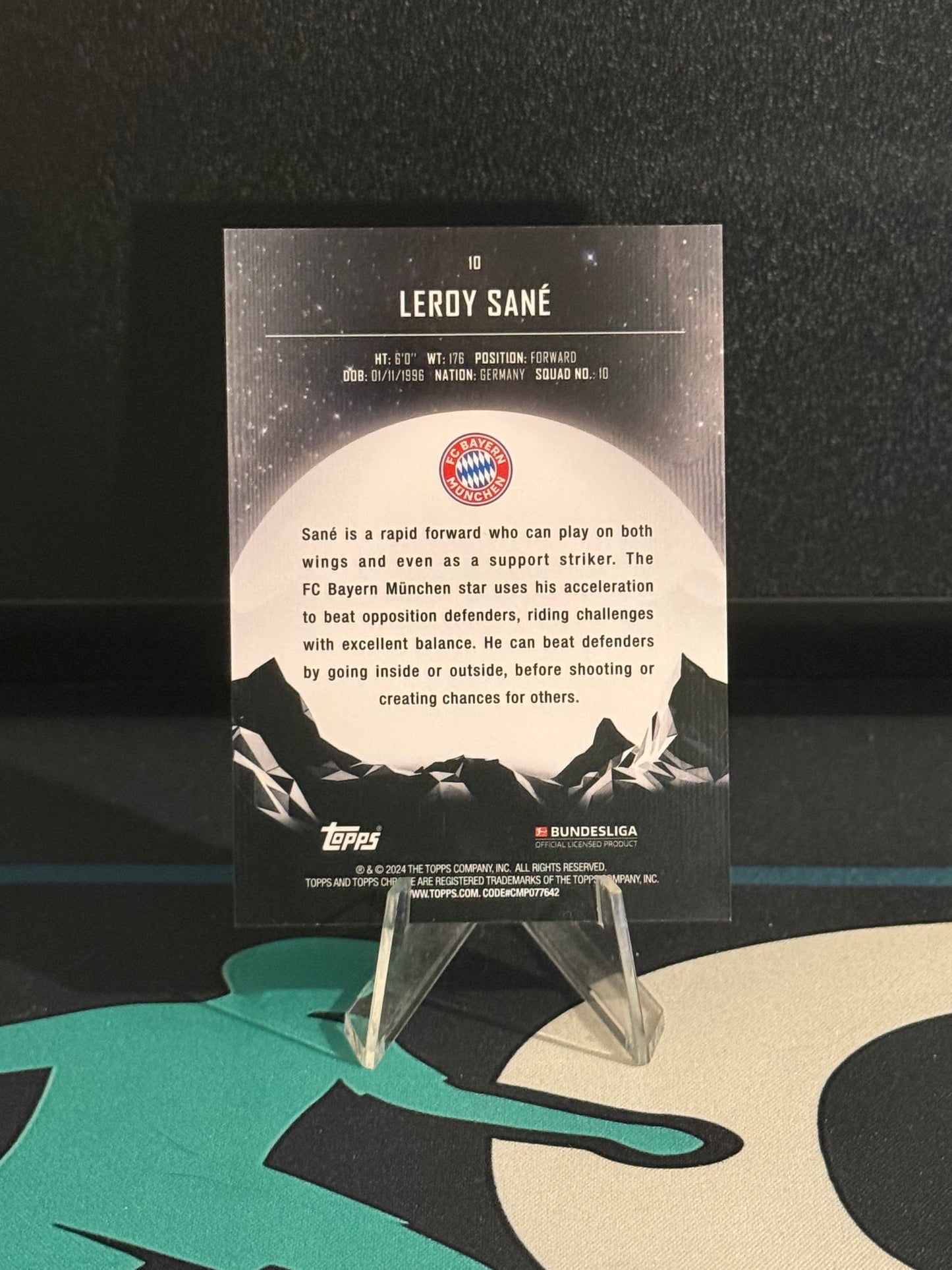 2023/2024 Topps Midnight Bundesliga Leroy Sane Moonrise Parallel /25