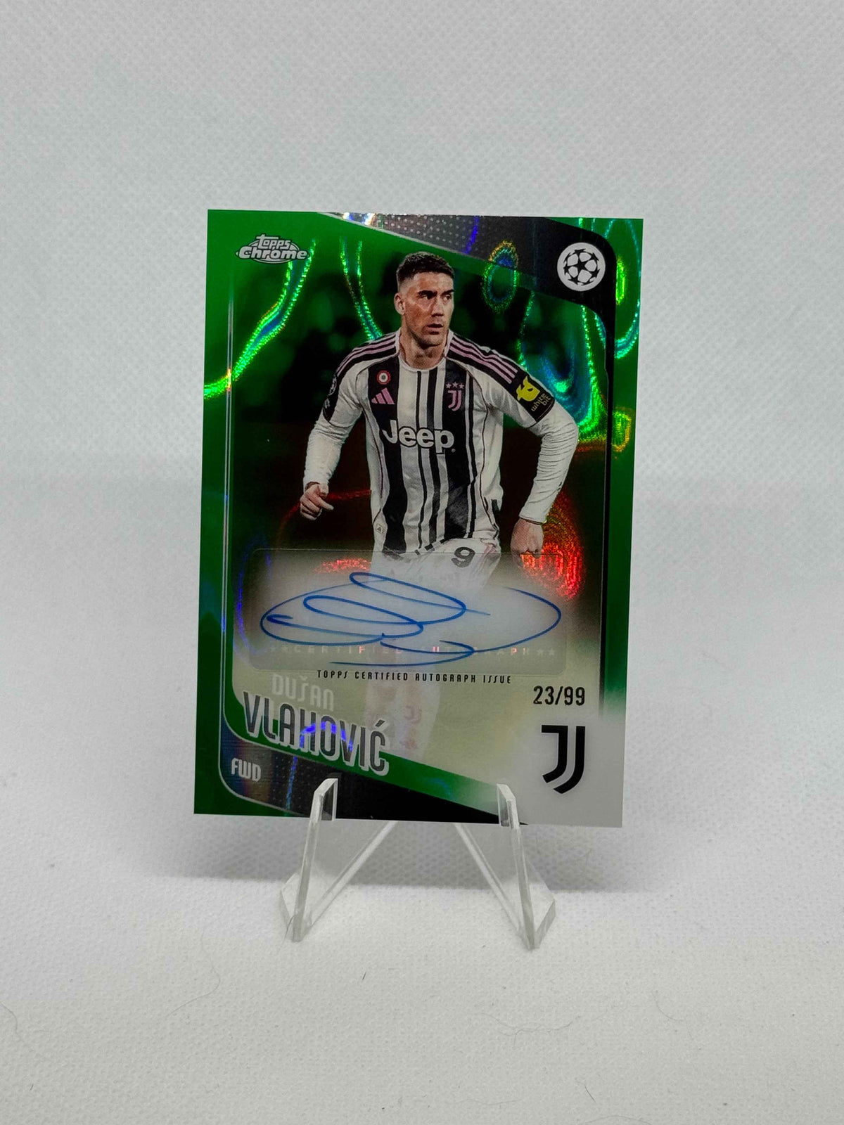 2025/2026 Topps Chrome UCC Dusan Vlahovic Autograph Green Lava Parallel /99