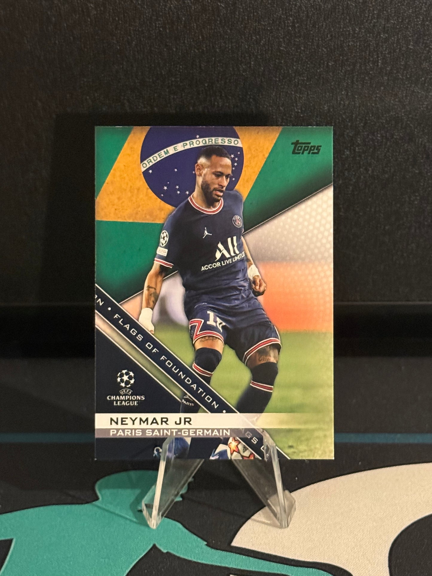 2021/2022 Topps Flagship UCL Neymar Flags of Foundation
