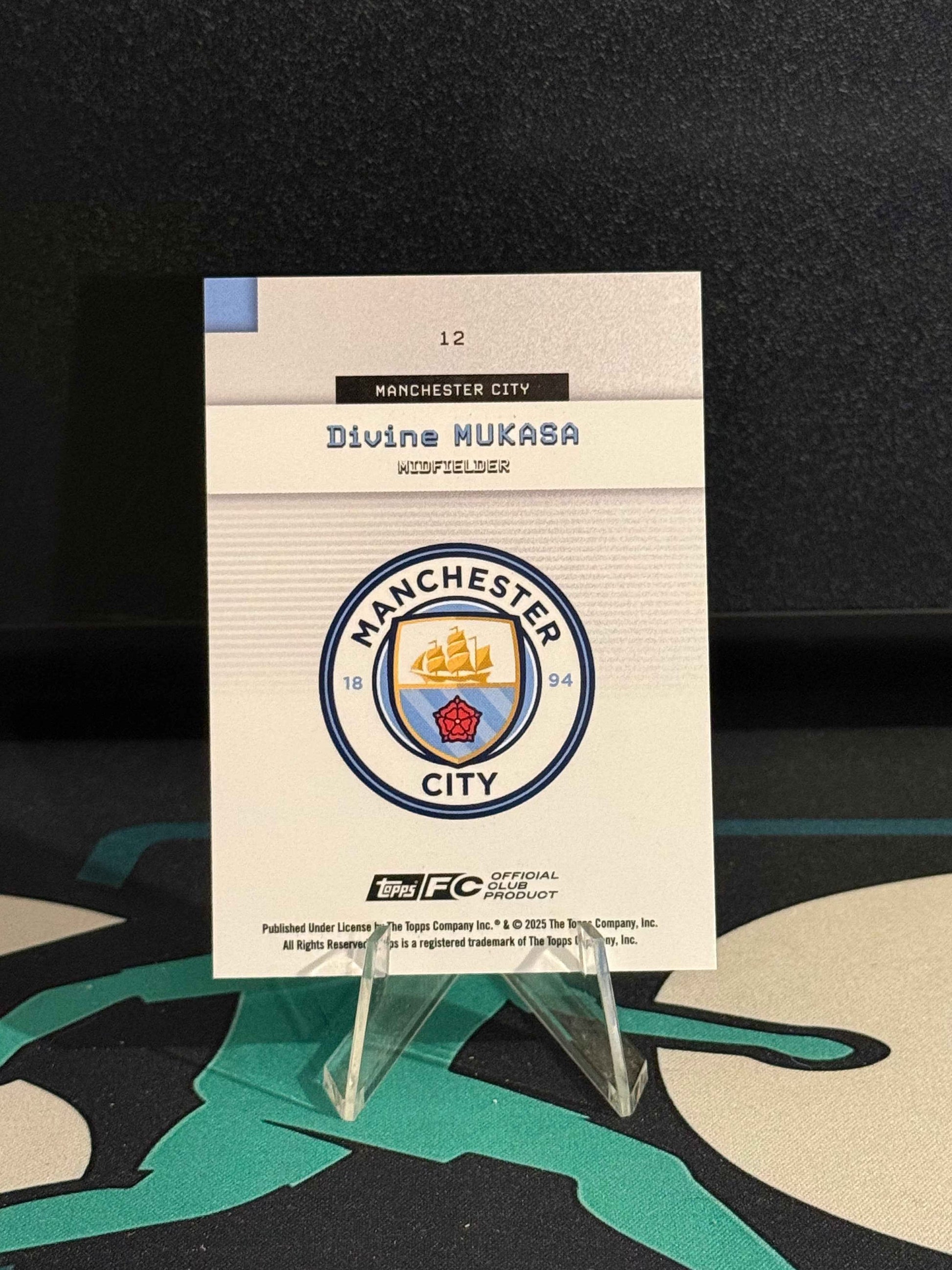 2025/2026 Topps Manchester City Team Set Divine Mukasa RC Gold Icy Parallel /50
