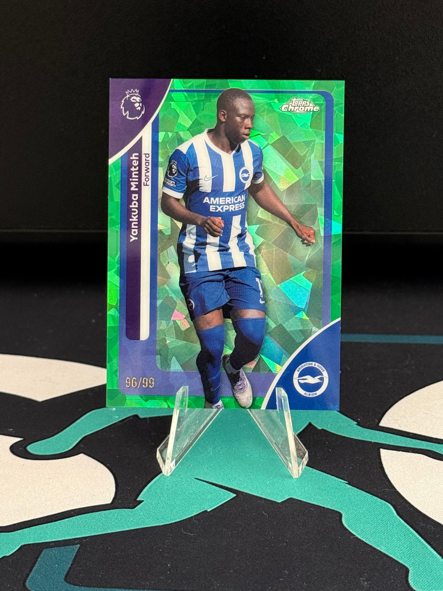 2025/2026 Topps Chrome Premier League Sapphire Yankuba Minteh Green Parallel /99