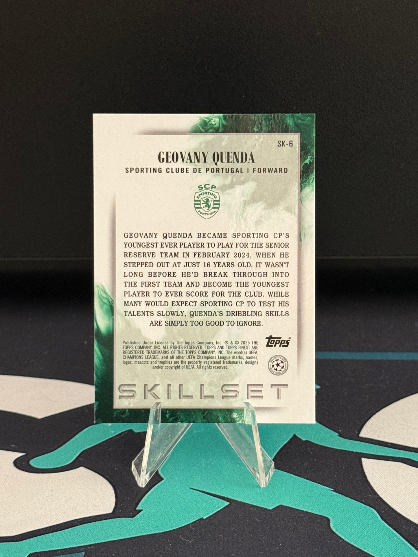2024/2025 Topps Finest UCC Geovany Quenda RC Skillset Blue Parallel /150
