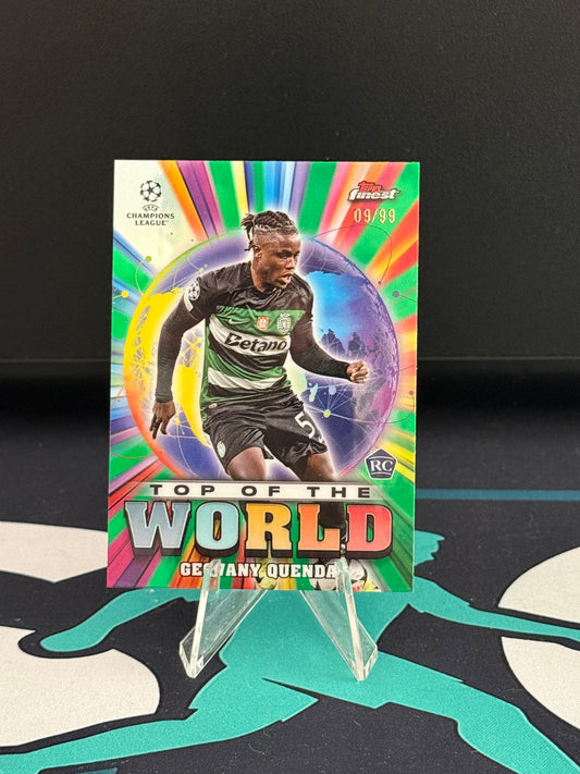 2024/2025 Topps Finest UCC Geovany Quenda RC Top of the World Green Parallel /99
