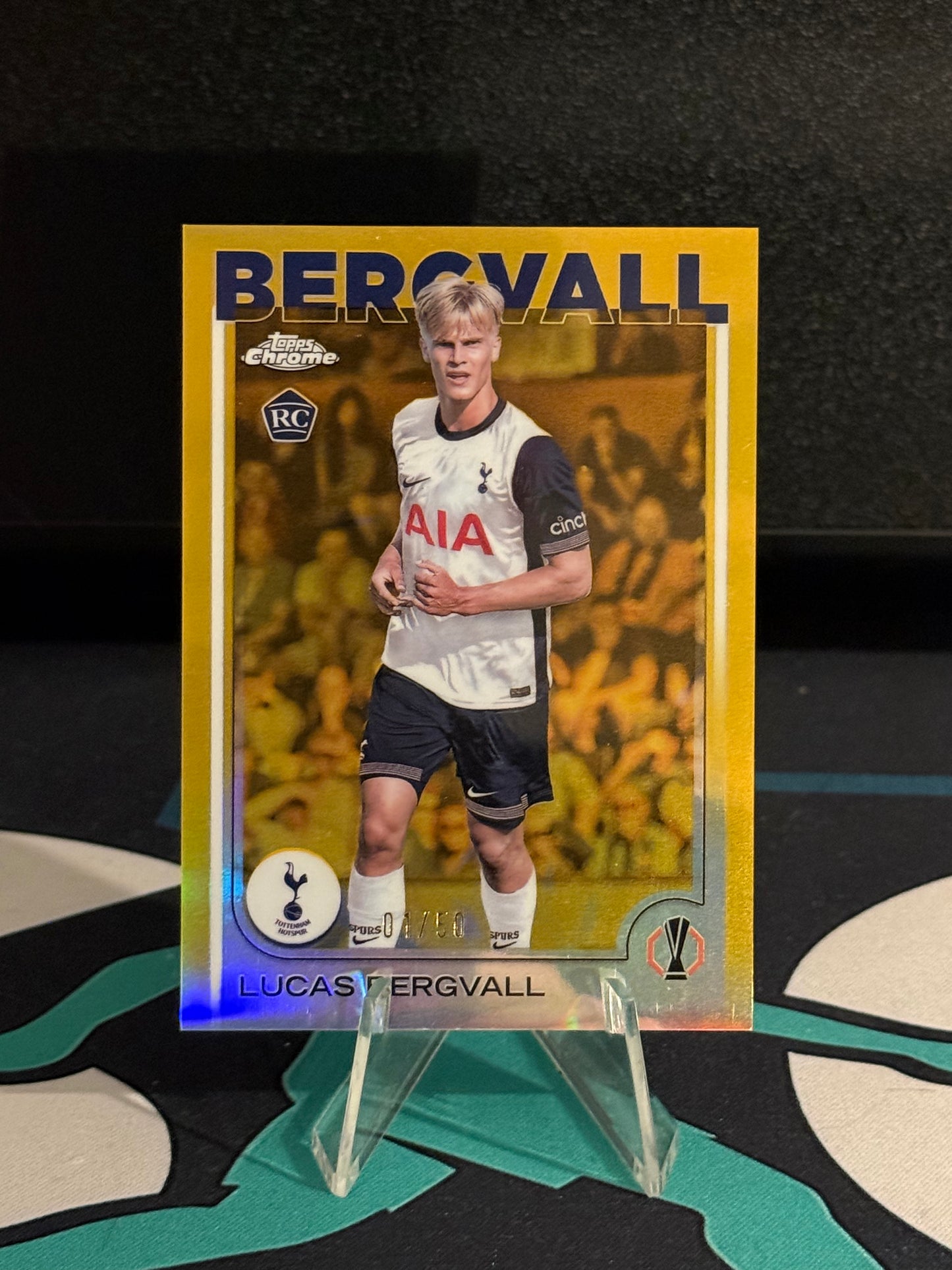 2024/2025 Topps Chrome UCC Lucas Bergvall RC Gold Parallel /50
