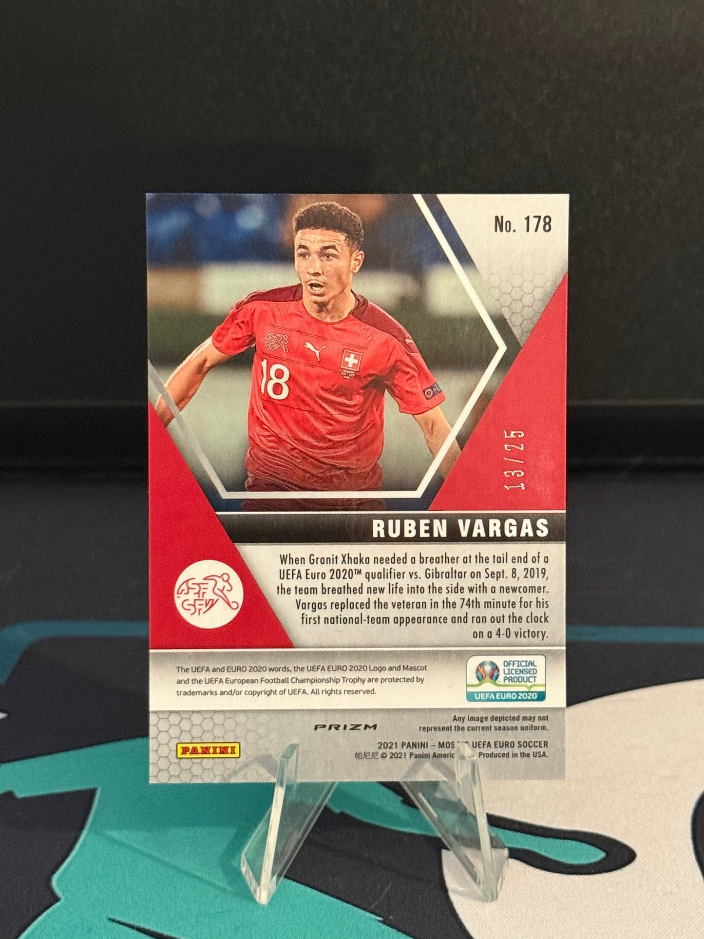 2020 Panini Mosaic EURO Ruben Vargas Circles White Parallel /25