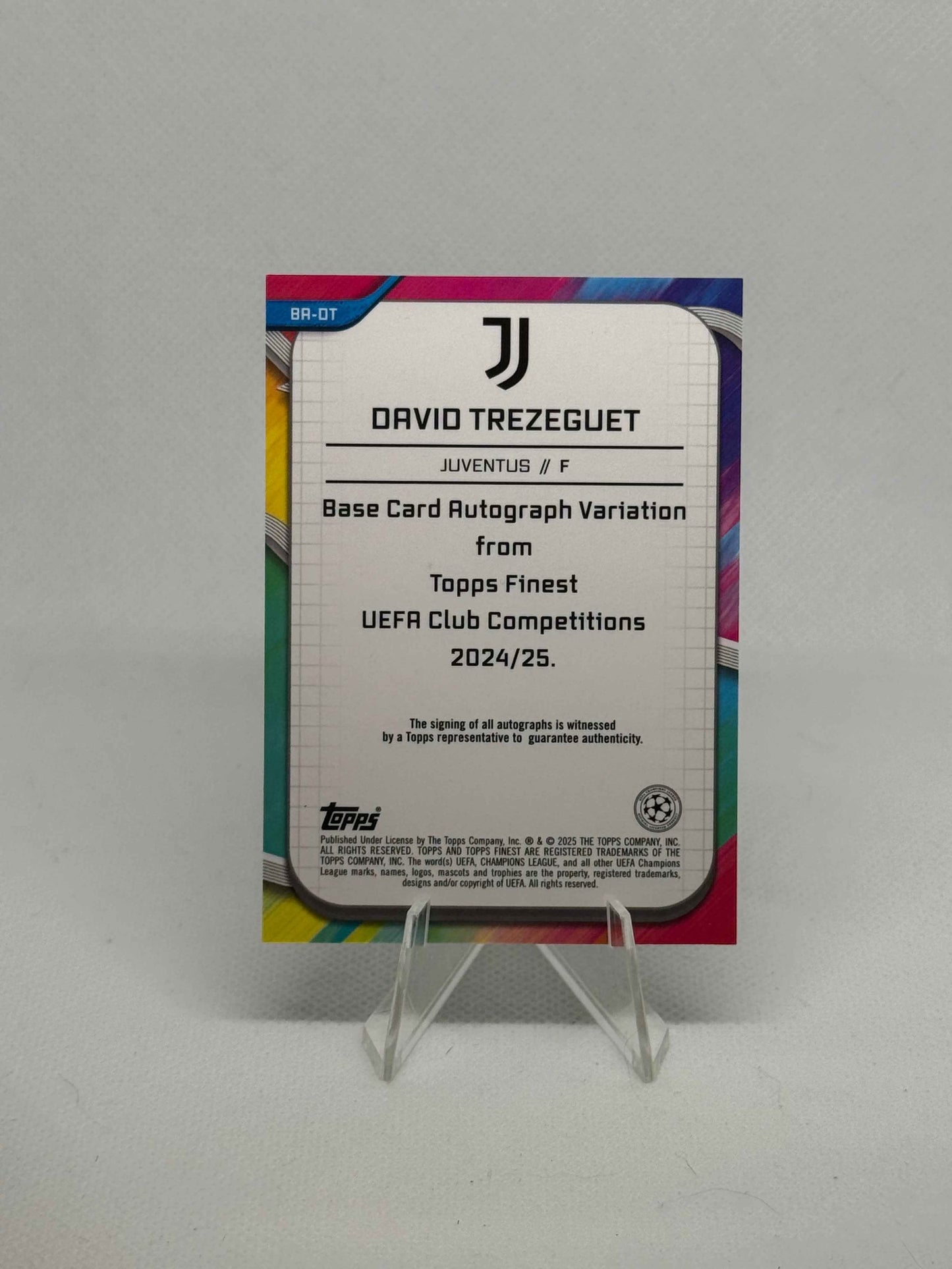 2024/2025 Topps Finest UCC David Trezeguet Autograph Gold Lava Parallel /50