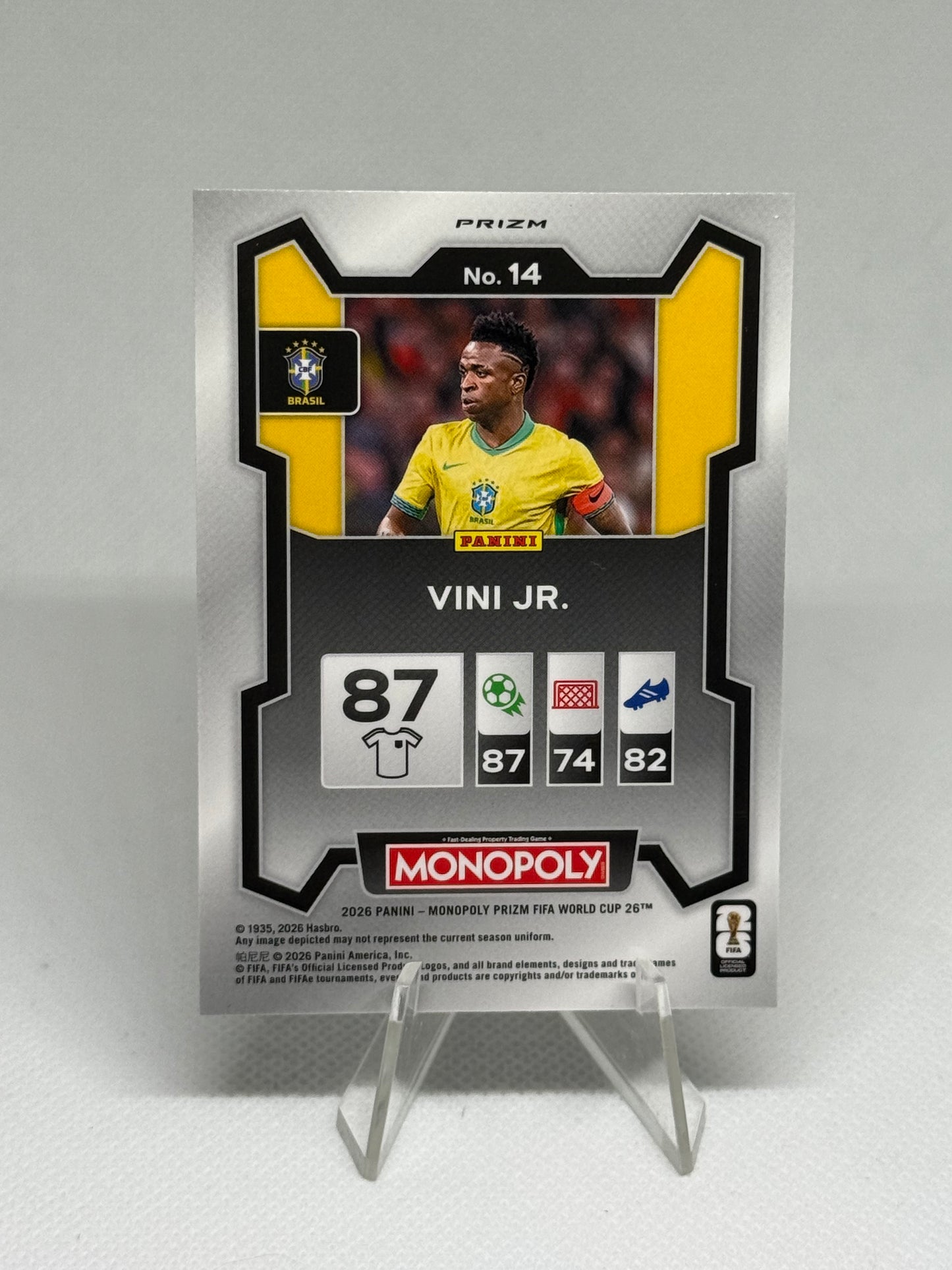 2026 Panini Prizm Monopoly FIFA World Cup Vini Jr. Four Corners Blue Wave Parallel