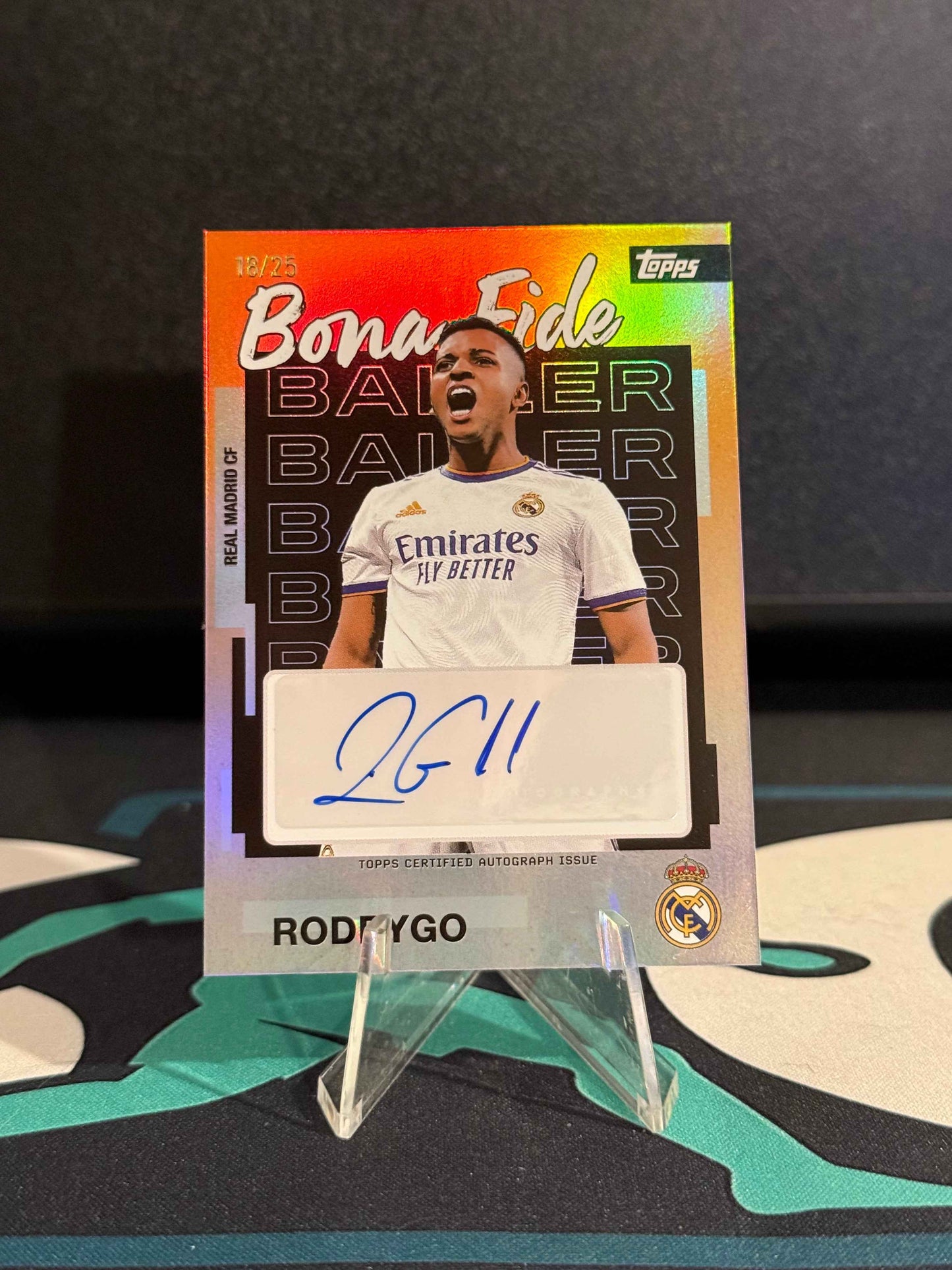 2025/2026 Topps Real Madrid Team Set Rodrygo Bona Fide Autograph Orange Parallel /25