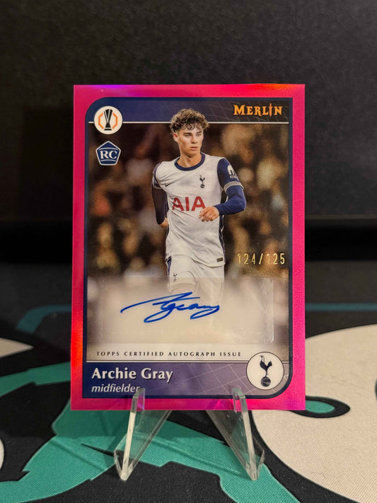 2024/2025 Topps Merlin UCC Archie Gray RC Autograph Magenta Parallel /125