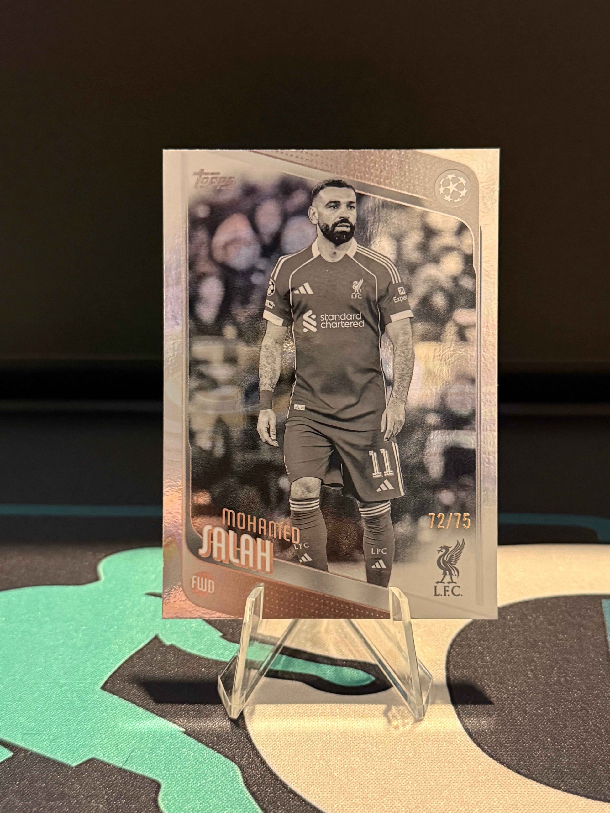 2025/2026 Topps Flagship UCC Mohamed Salah Black & White Parallel /75