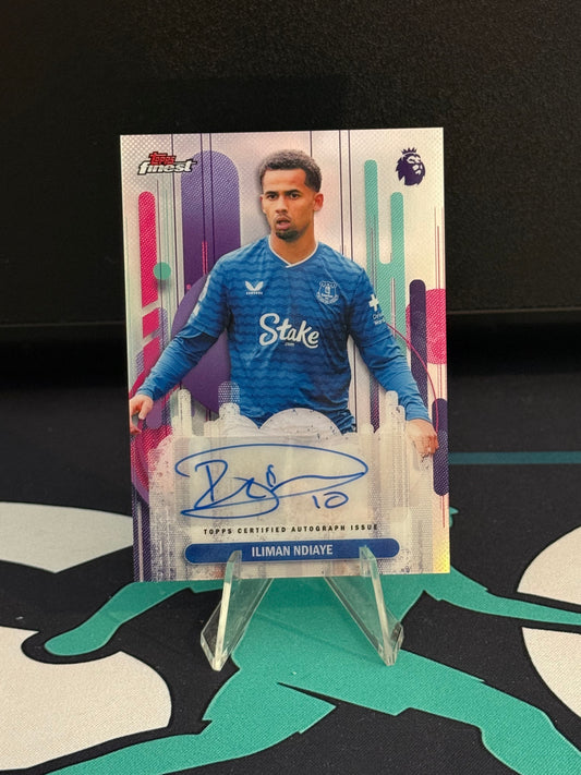 2025/2026 Topps Finest Premier League Iliman Ndiaye Autograph Refractor Parallel