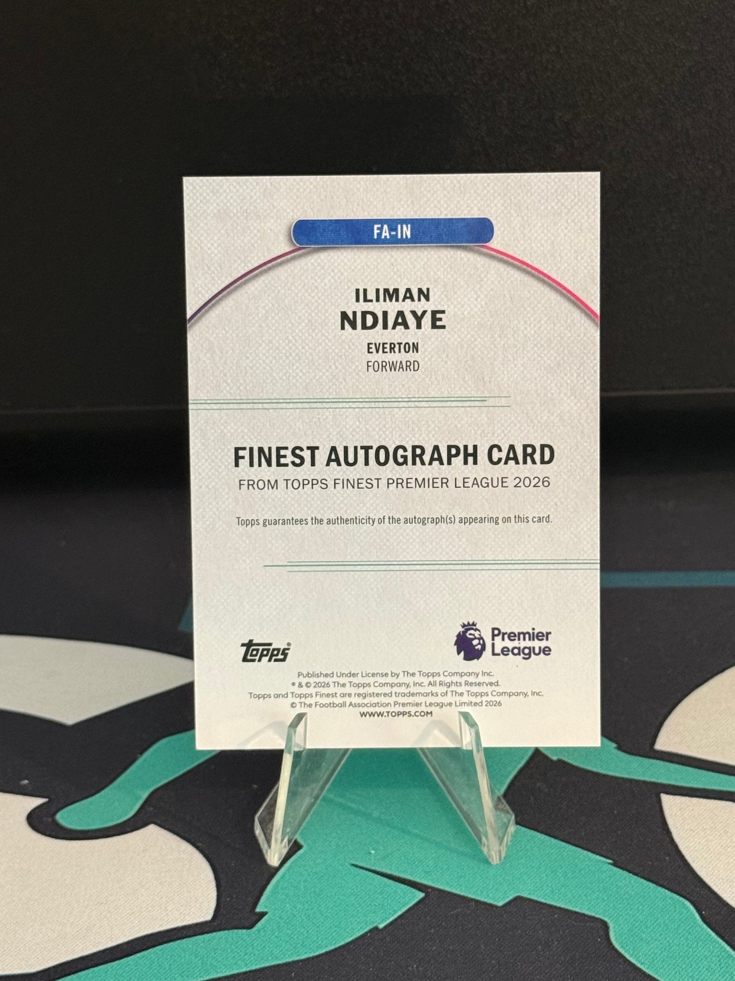 2025/2026 Topps Finest Premier League Iliman Ndiaye Autograph Refractor Parallel