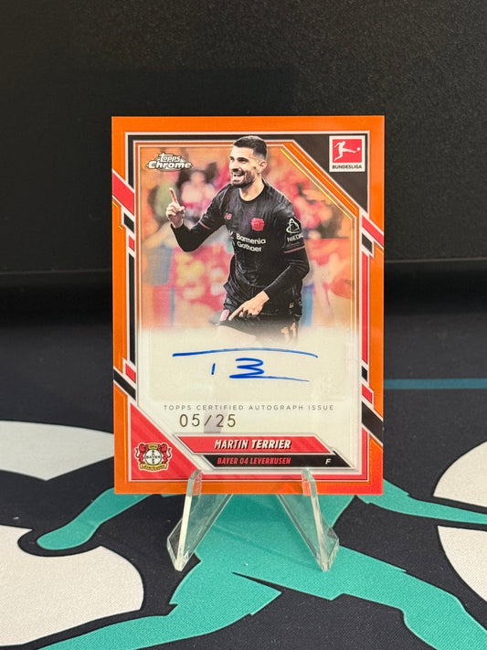 2025/2026 Topps Chrome Bundesliga Martin Terrier Autograph Orange Parallel /25