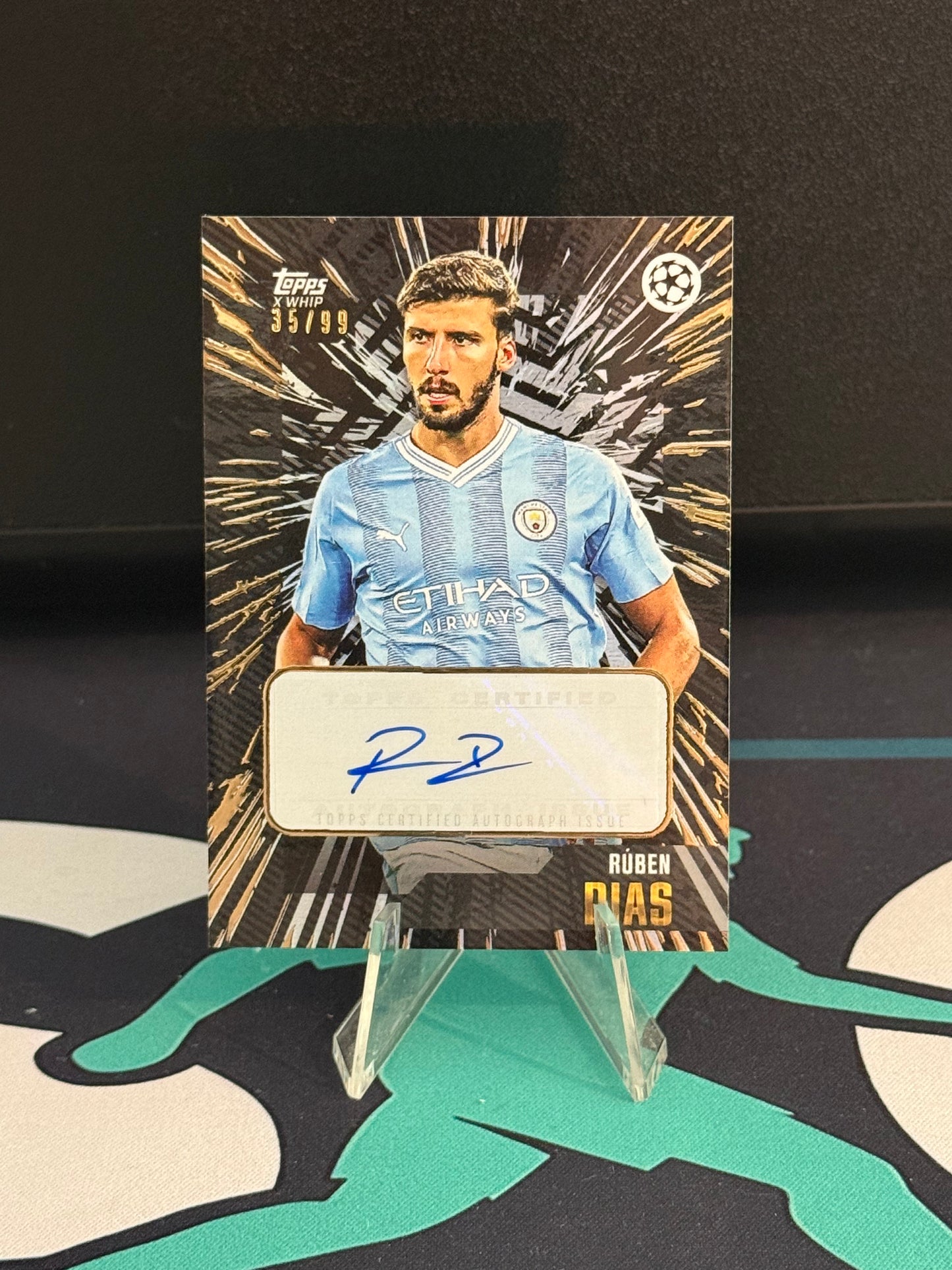 2023/2024 Topps Gold UCC Ruben Dias Autograph Black Parallel /99