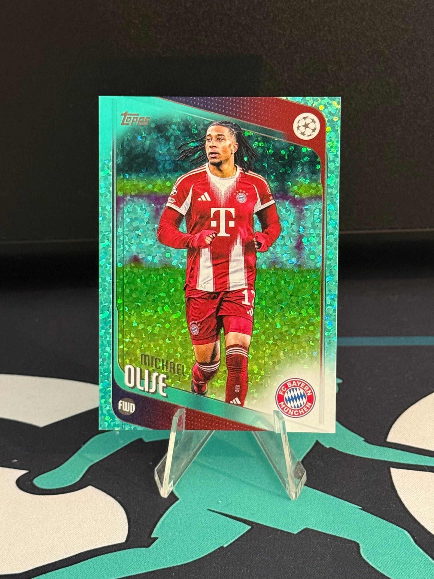 2023 Topps Flagship UCC Michael Olise Aqua Holo SP (1:500 Packs)