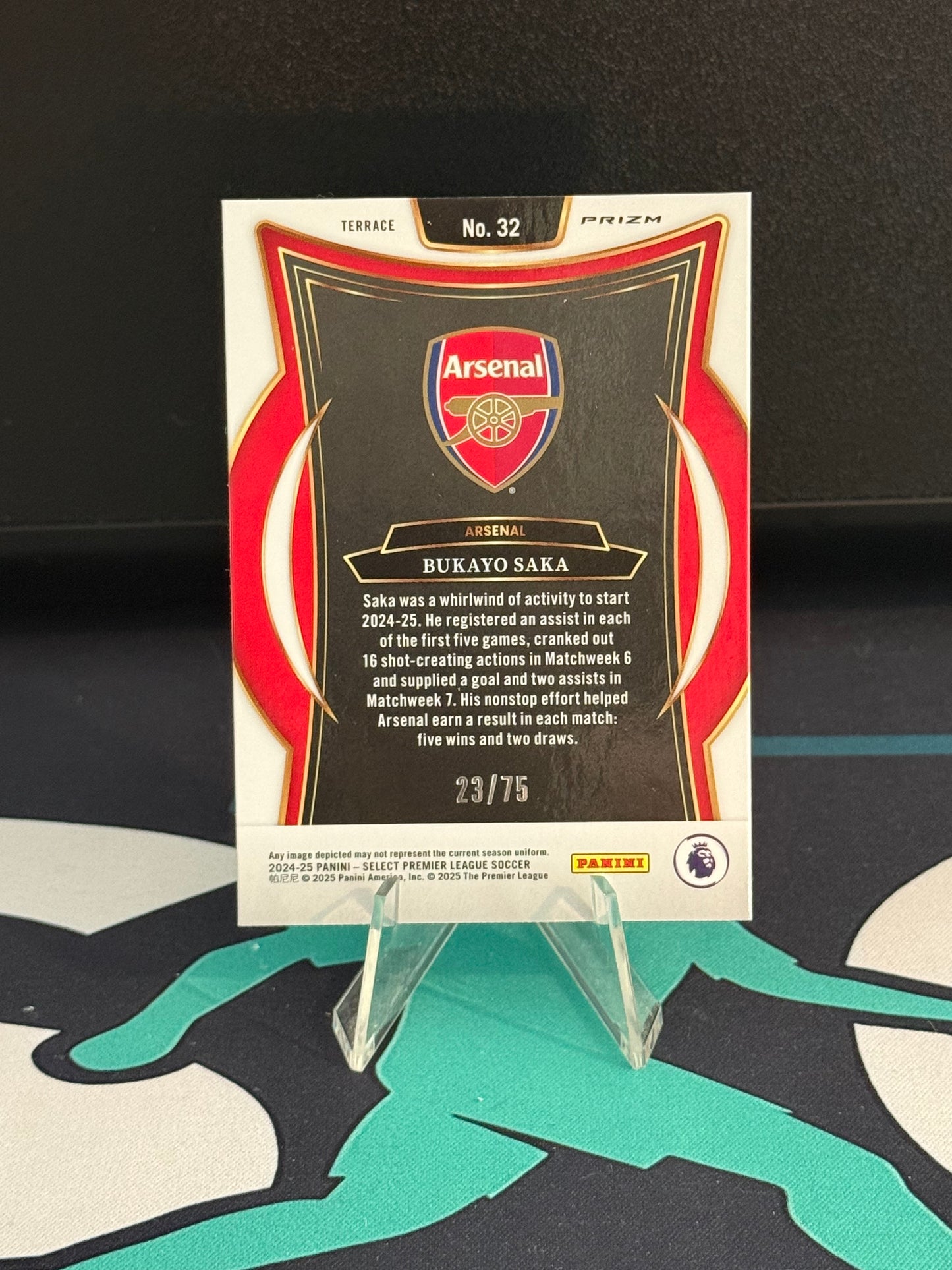 2024/2025 Panini Select Premier League Bukayo Saka Orange Parallel /75
