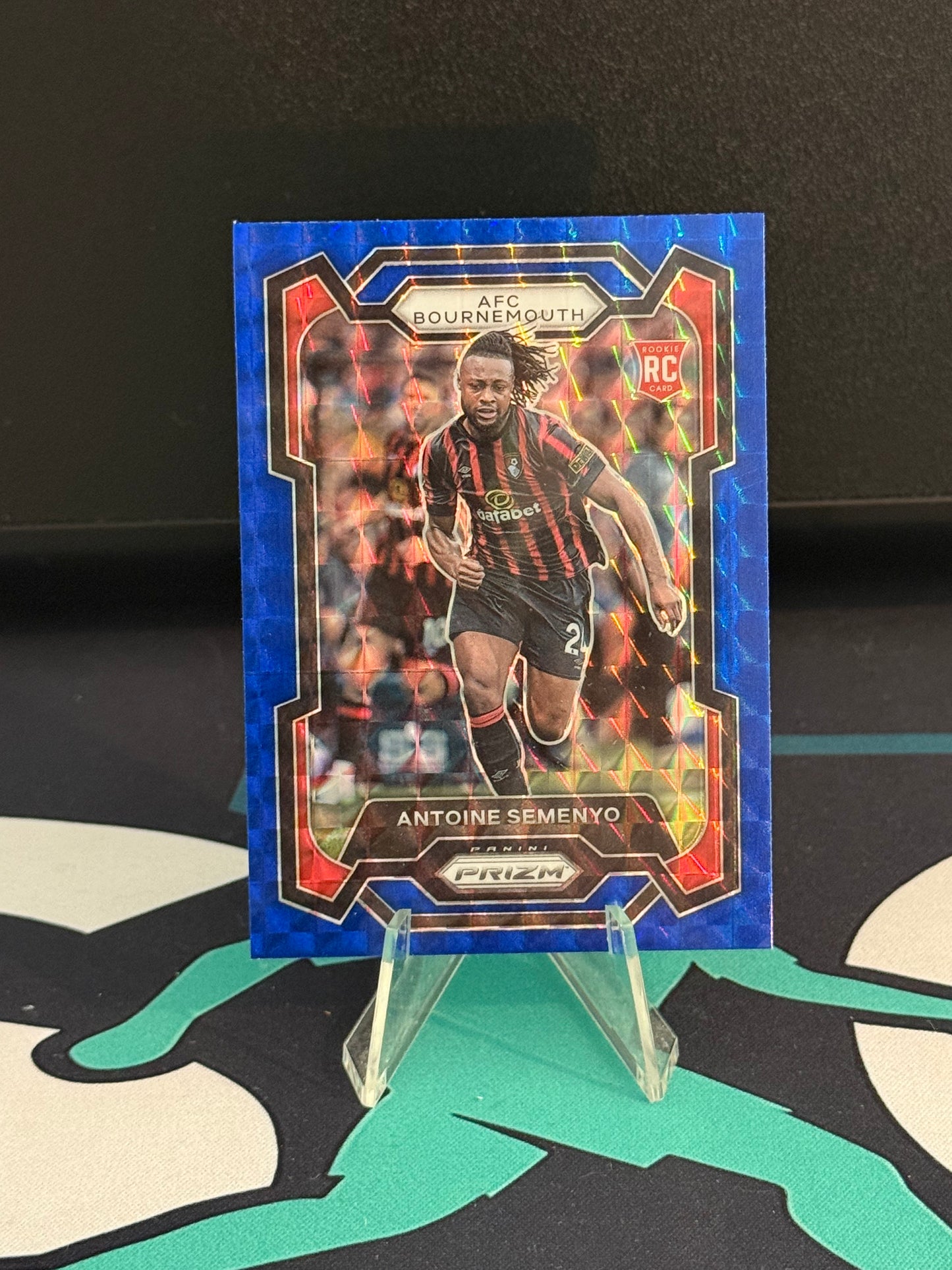 2023/2024 Panini Prizm Premier League Antoine Semenyo RC Blue Mosaic Parallel