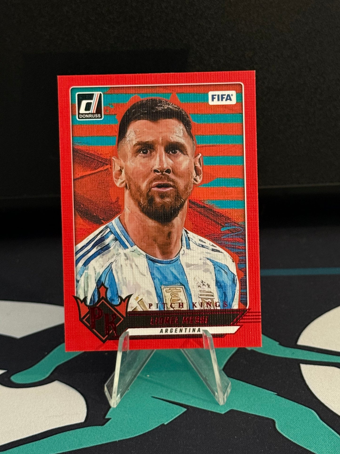 2024/2025 Panini Donruss Lionel Messi Pitch Kings Red Cubic Parallel