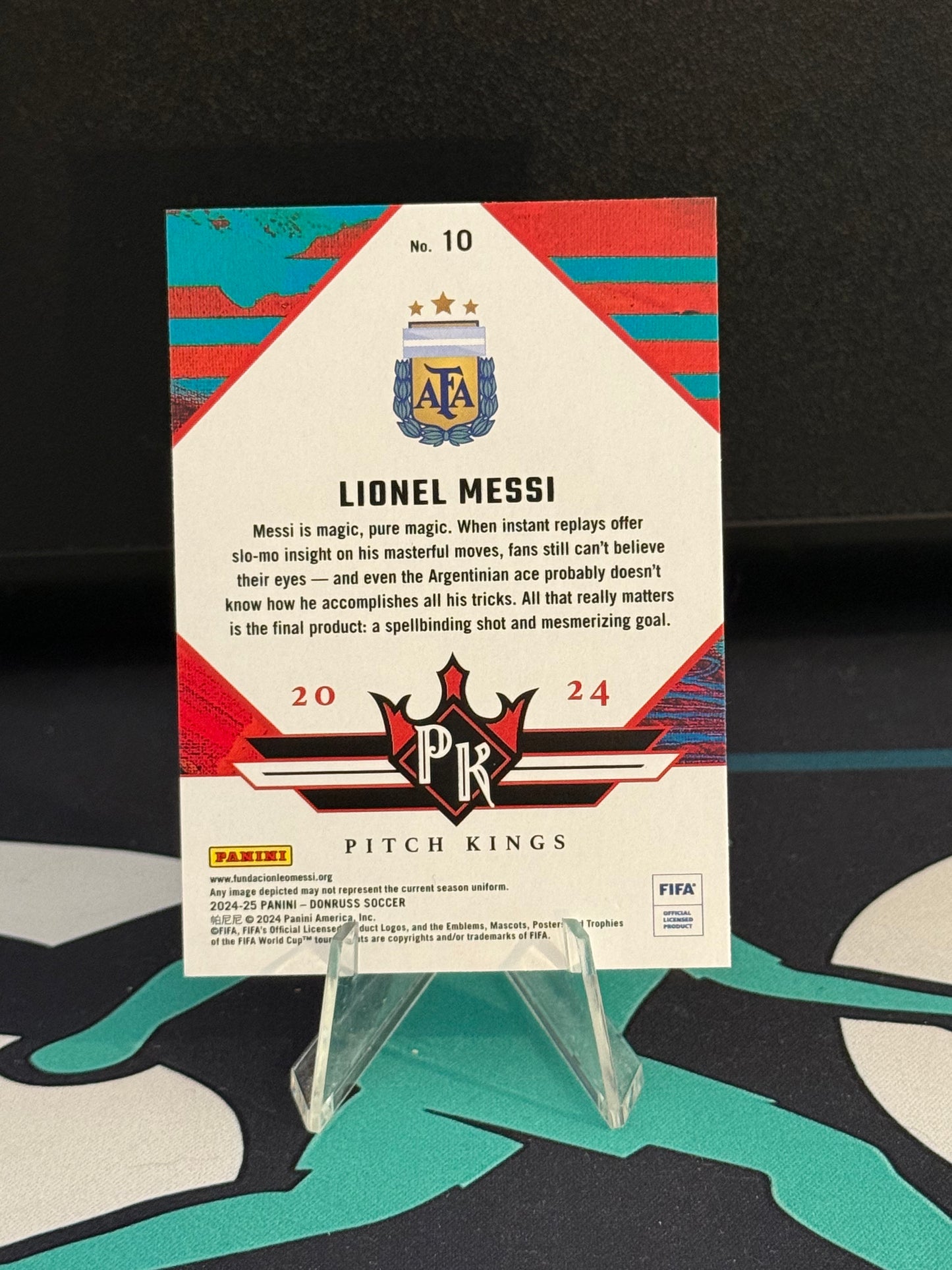 2024/2025 Panini Donruss Lionel Messi Pitch Kings Red Cubic Parallel