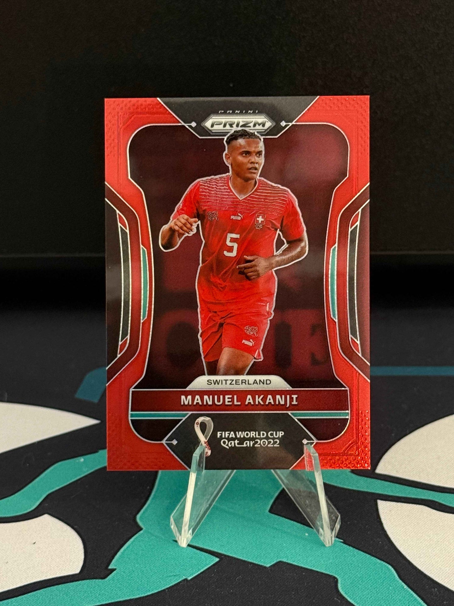 2022 Panini Prizm World Cup Qatar Manuel Akanji Red Parallel /399