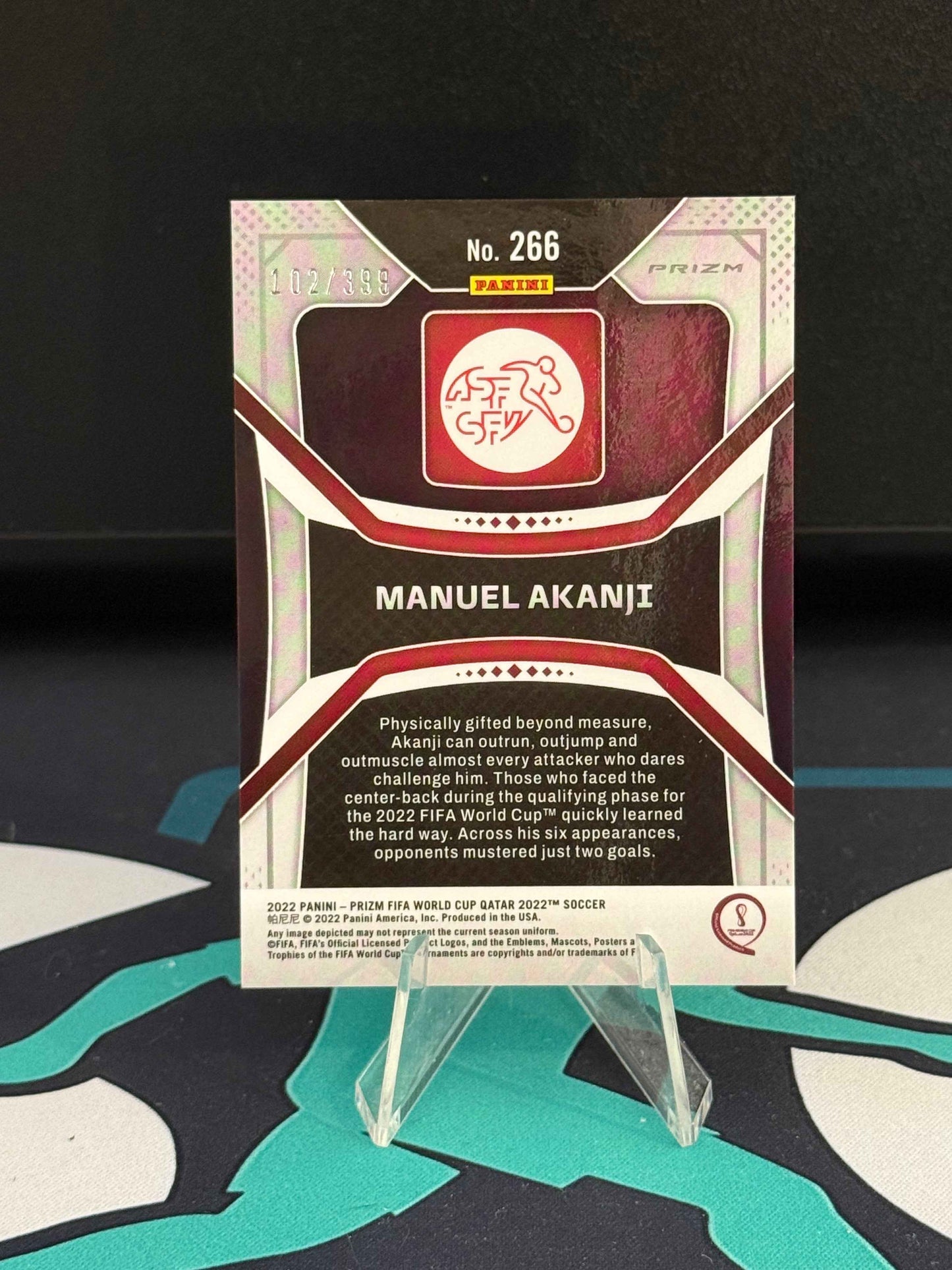 2022 Panini Prizm World Cup Qatar Manuel Akanji Red Parallel /399