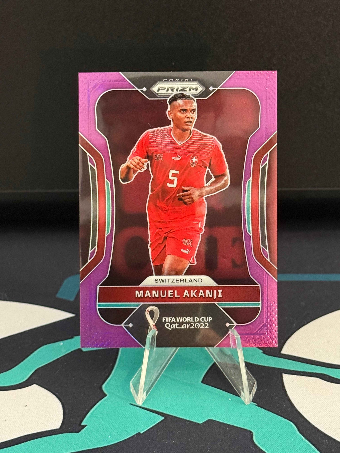 2022 Panini Prizm World Cup Qatar Manuel Akanji Purple Parallel /199