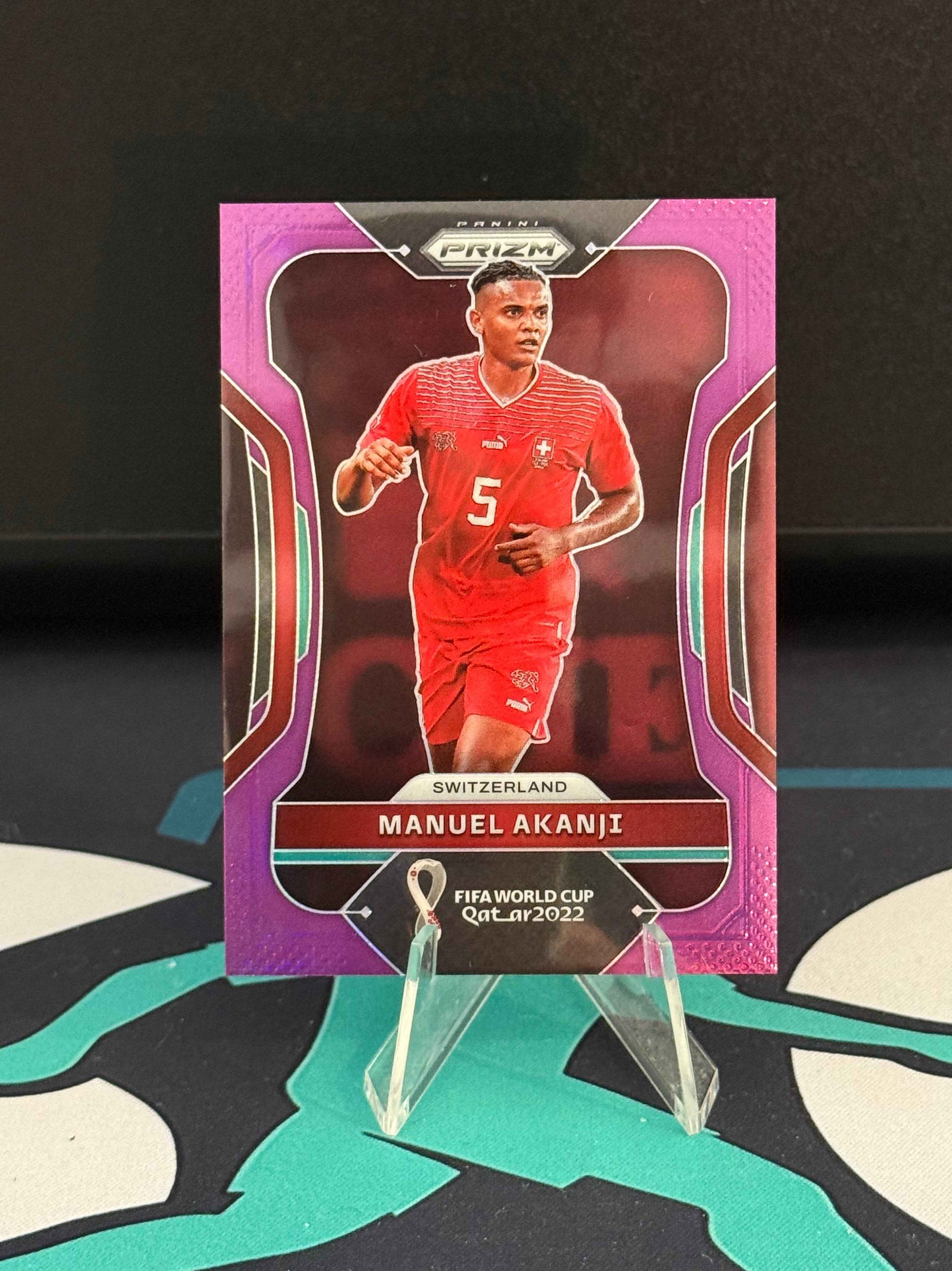 2022 Panini Prizm World Cup Qatar Manuel Akanji Purple Parallel /199