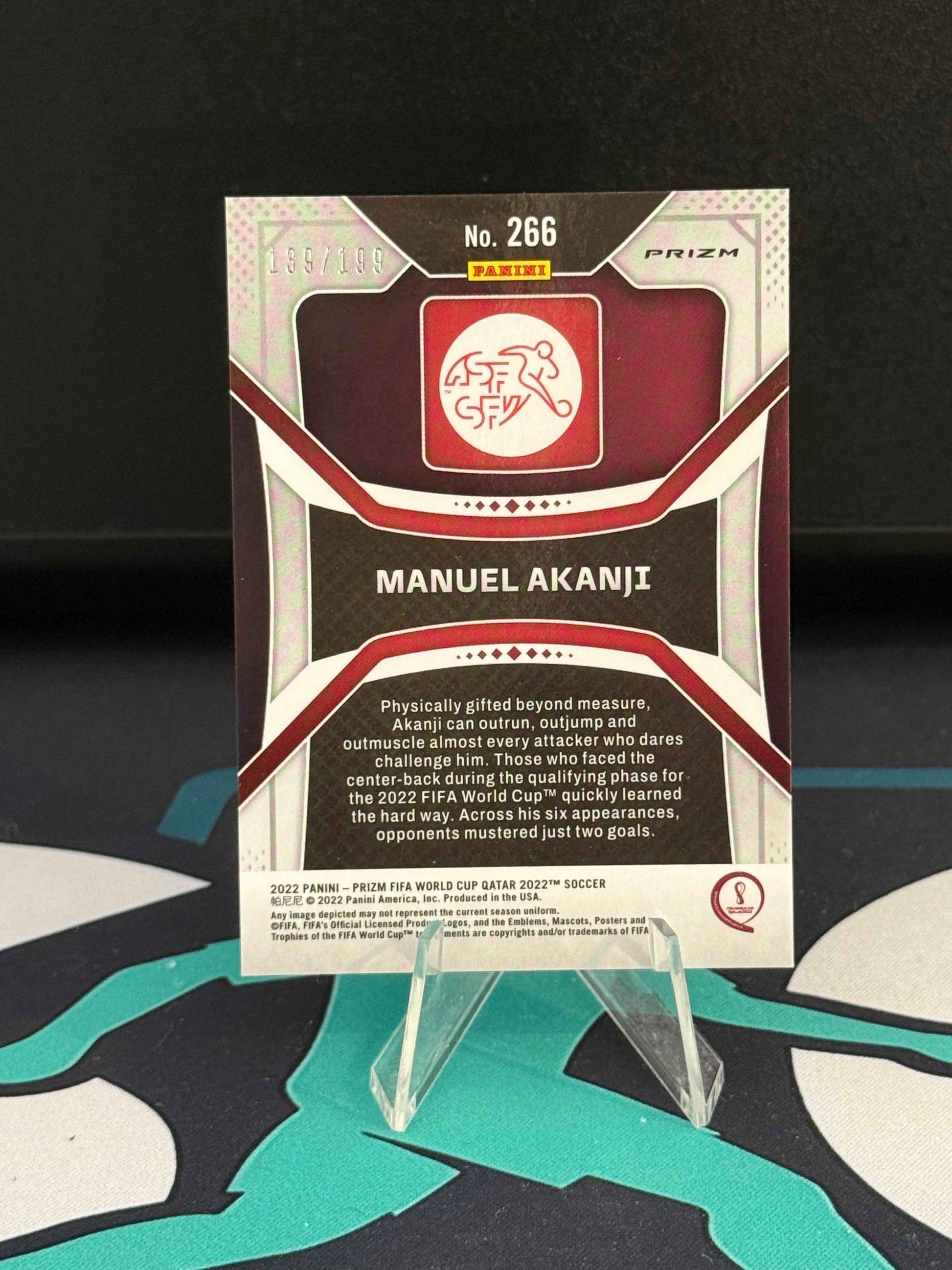 2022 Panini Prizm World Cup Qatar Manuel Akanji Purple Parallel /199