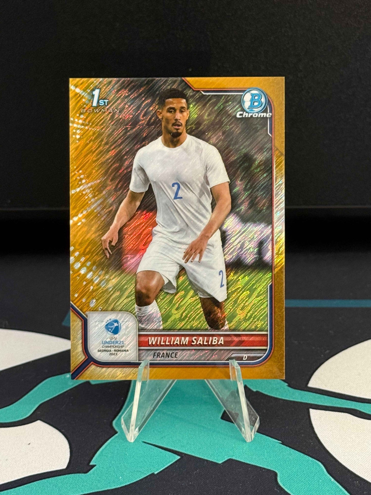 2022-2023 Topps Bowman Chrome U21 William Saliba RC Gold Shimmer Parallel /50