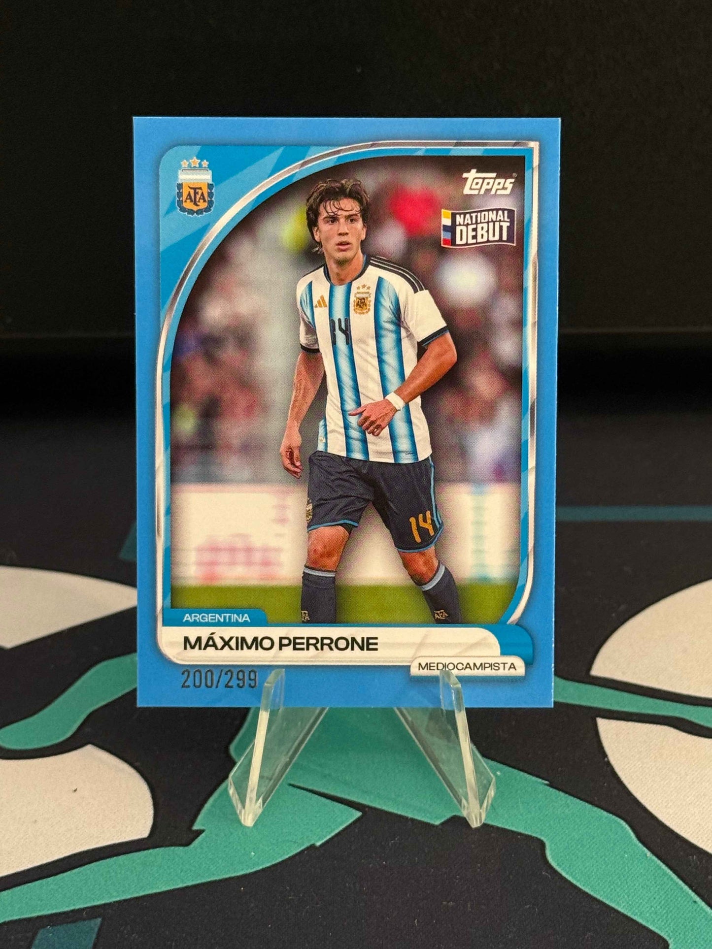 2026 Topps Argentina Collector Tin Maximo Perrone RC Blue Parallel /299