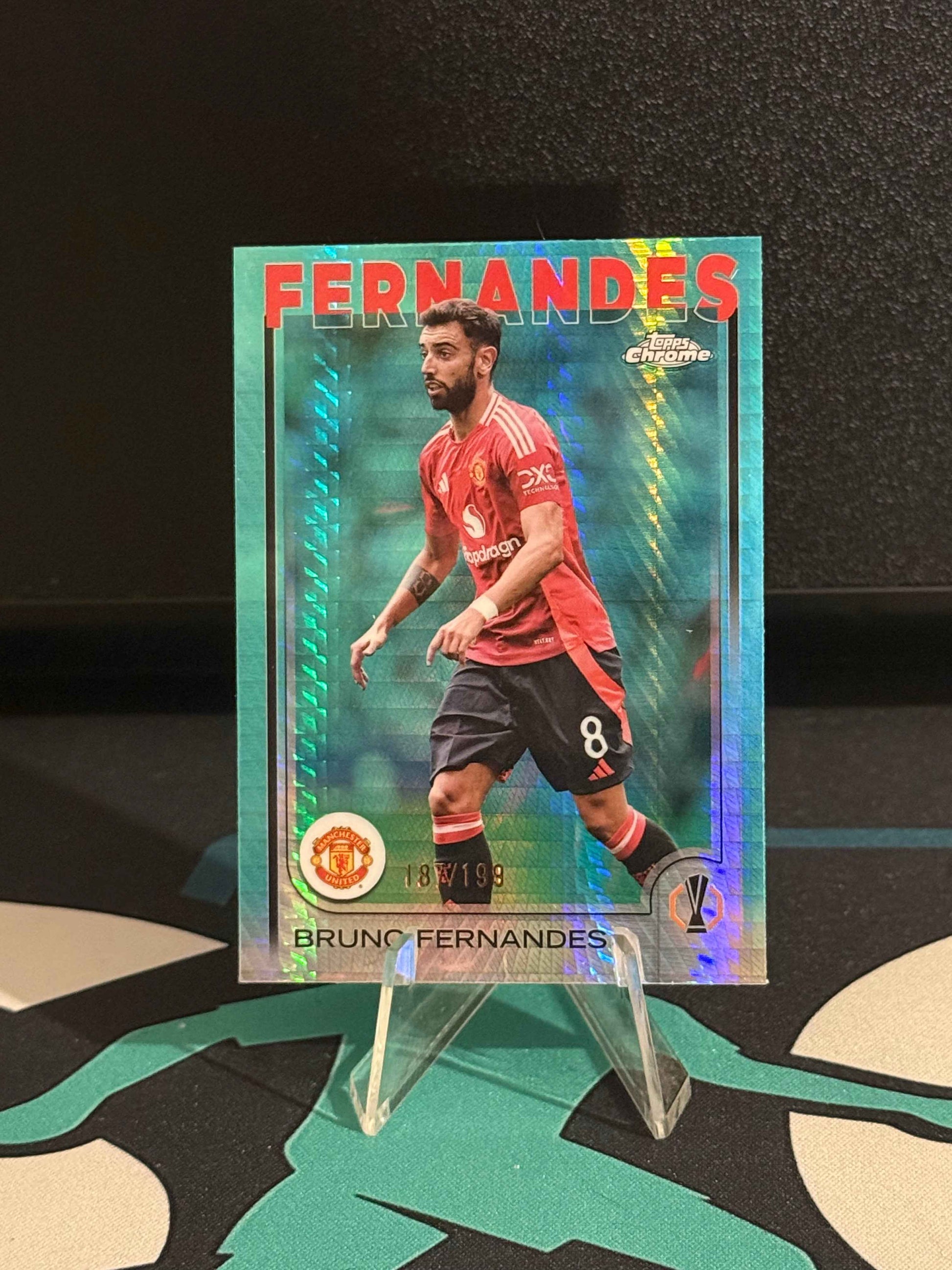 2024/2025 Topps Chrome UCC Bruno Fernandes Aqua Prism Parallel /199