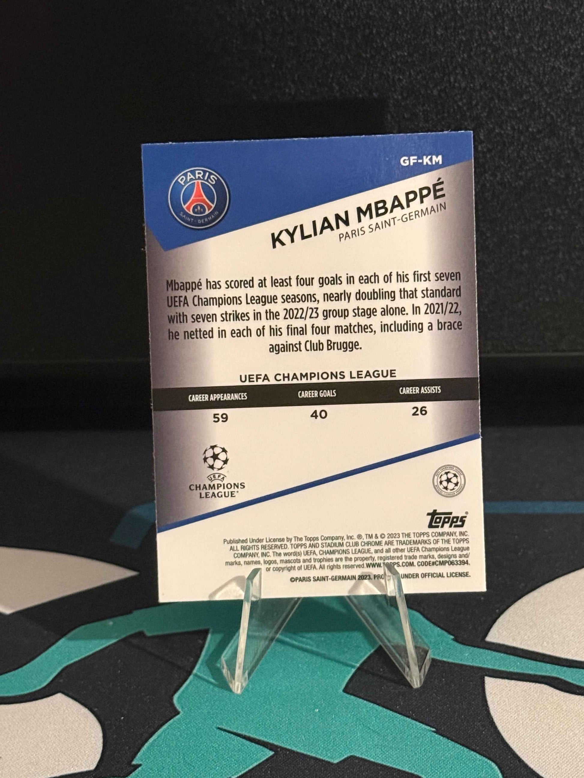 2022/2023 Topps Stadium Club Chrome Kylian Mbappe Goal Force
