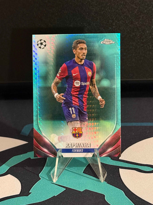 2023/2024 Topps Chrome UCC Raphinha Aqua Parallel
