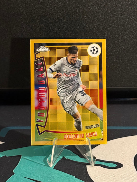2022/2023 Topps Chrome UCC Benjamin Sesko Youthquake Gold Parallel /50