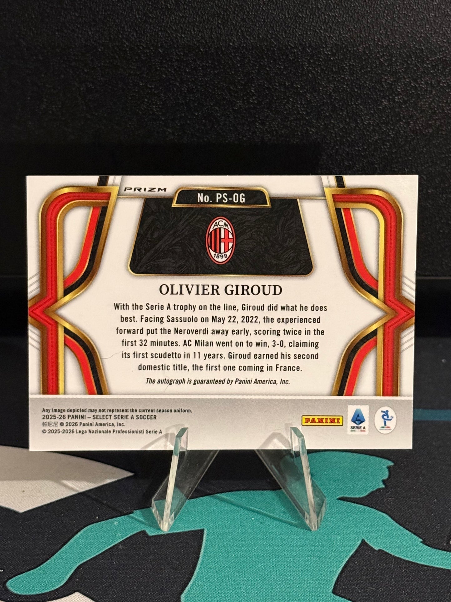 2025/2026 Panini Select Serie A Olivier Giroud Autograph Silver Parallel