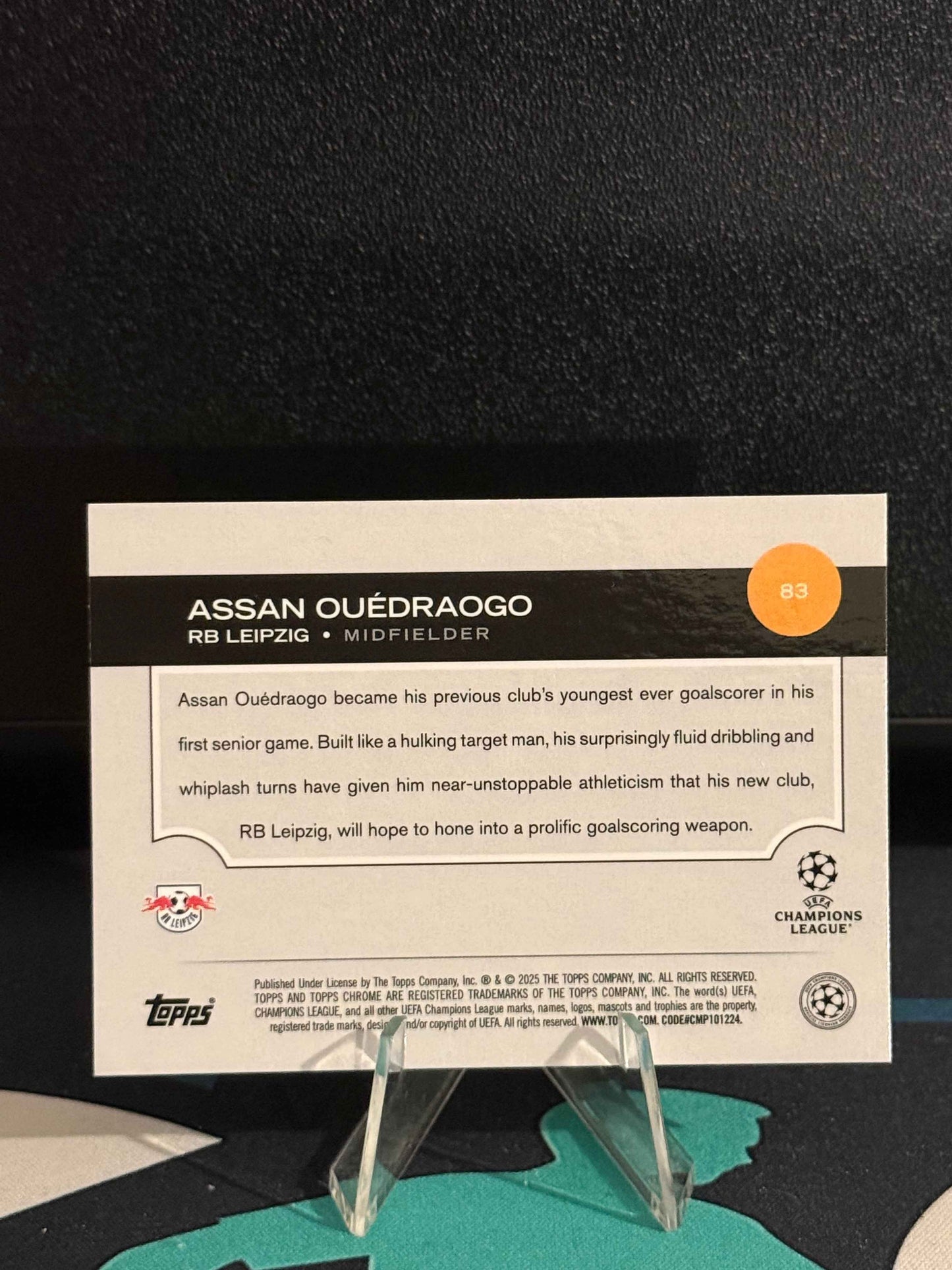 2024/2025 Topps Chrome UCC Assan Ouedraogo RC Aqua Parallel /199