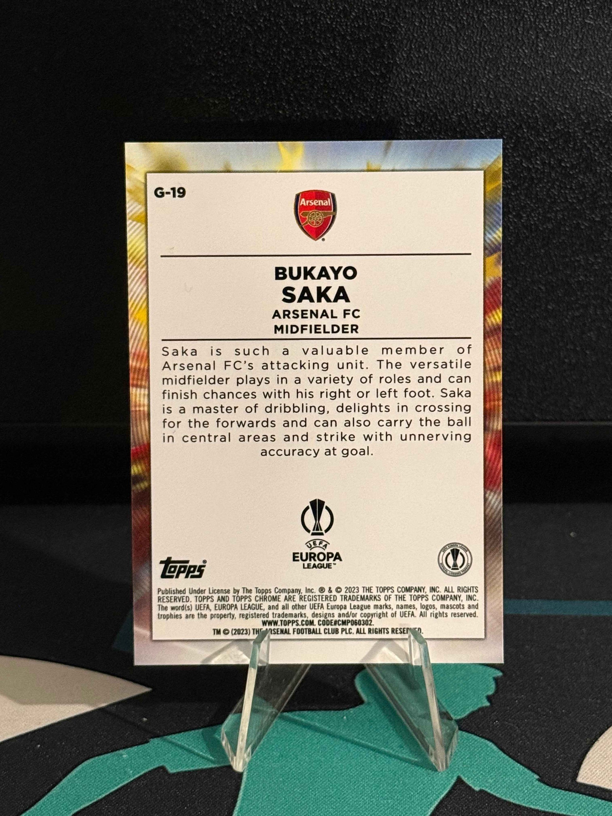 2022/2023 Topps Chrome UCC Bukayo Saka Golazo