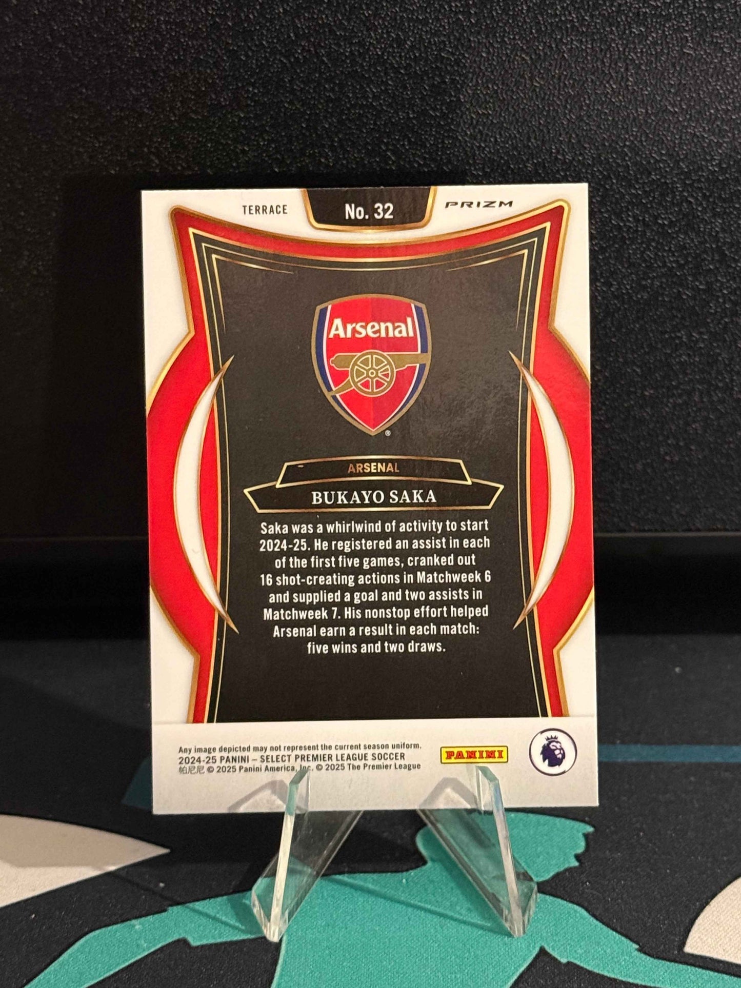 2024/2025 Panini Select EPL Bukayo Saka Ice Parallel