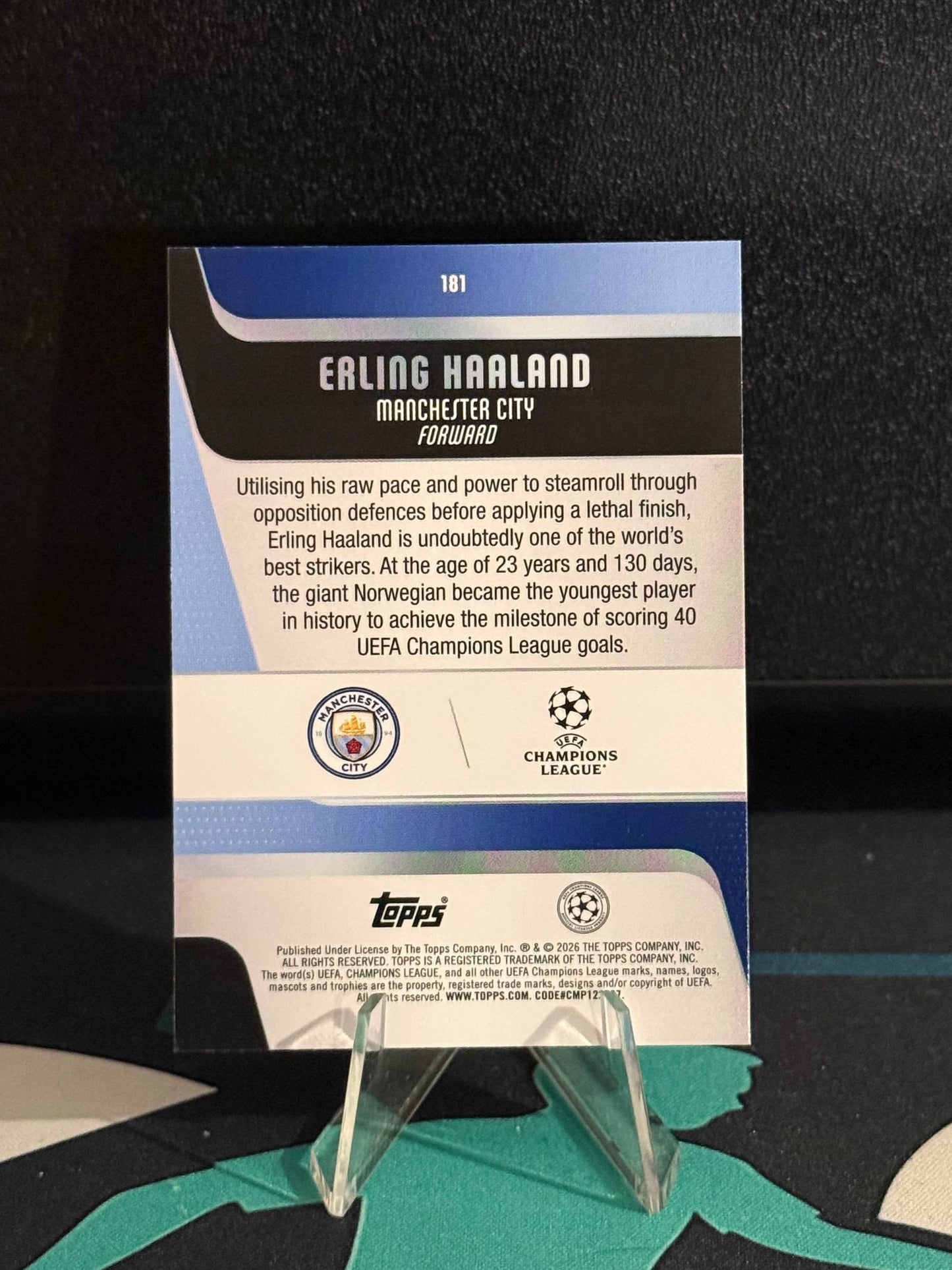 2025/2026 Topps Flagship UCC Erling Haaland Raindrops Parallel