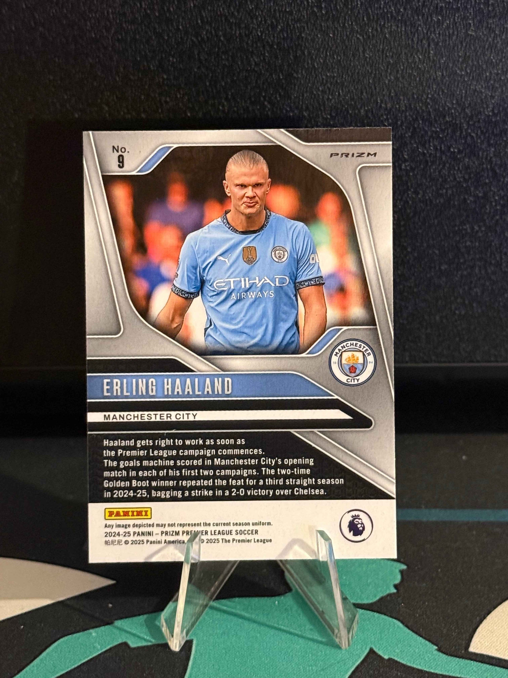 2024/2025 Panini Prizm EPL Erling Haaland Blue Mosaic Parallel