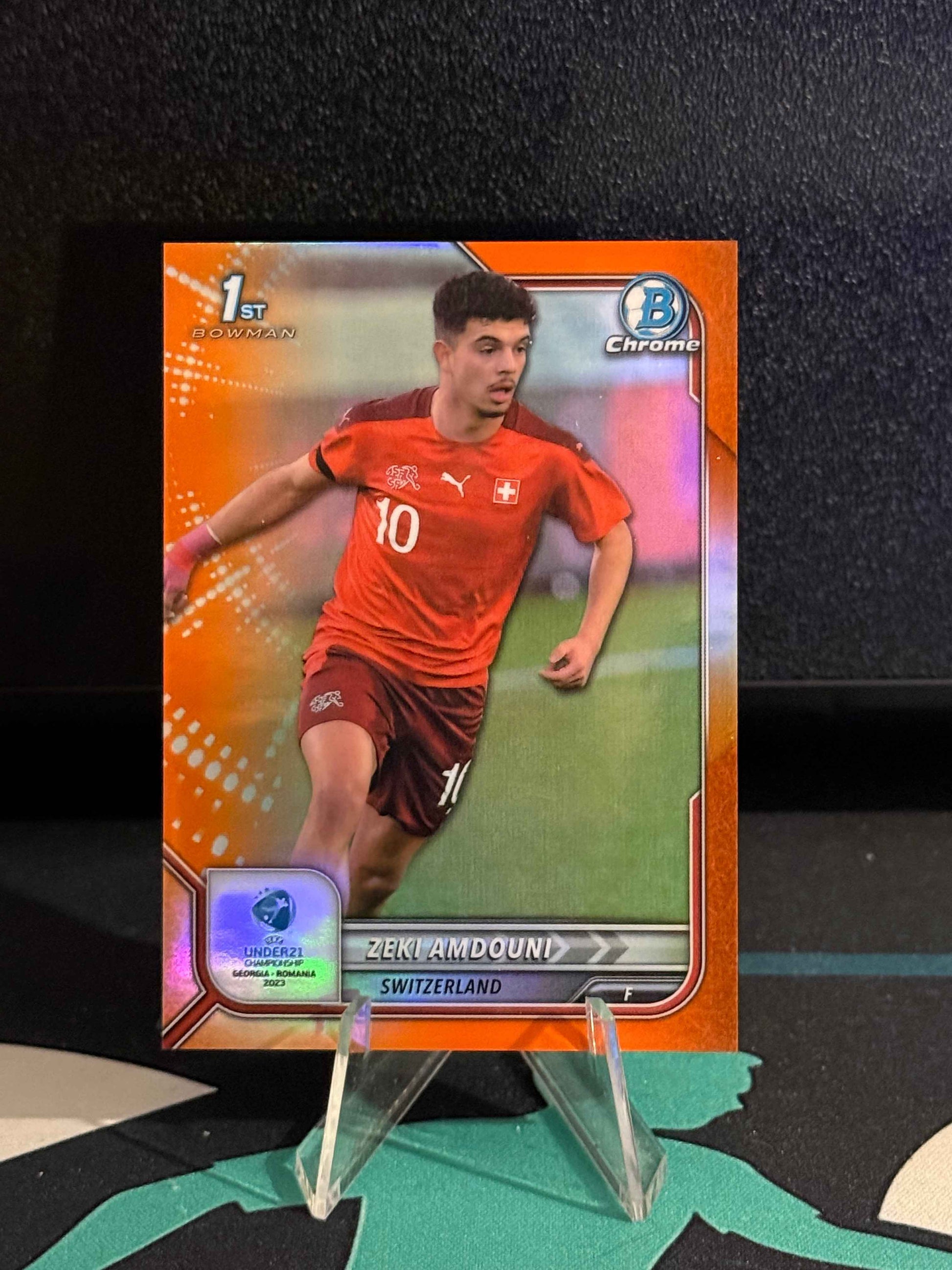 2022-2023 Topps Bowman Chrome U21 Zeki Amdouni RC Orange Parallel /75