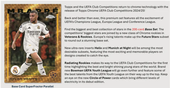 2024-25 Topps Chrome UEFA Club Competitions Value Box