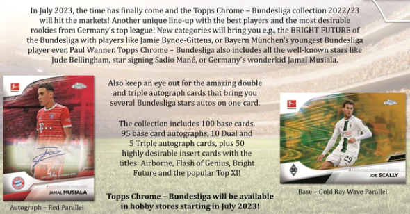 2022/23 Topps Chrome Bundesliga Soccer Hobby